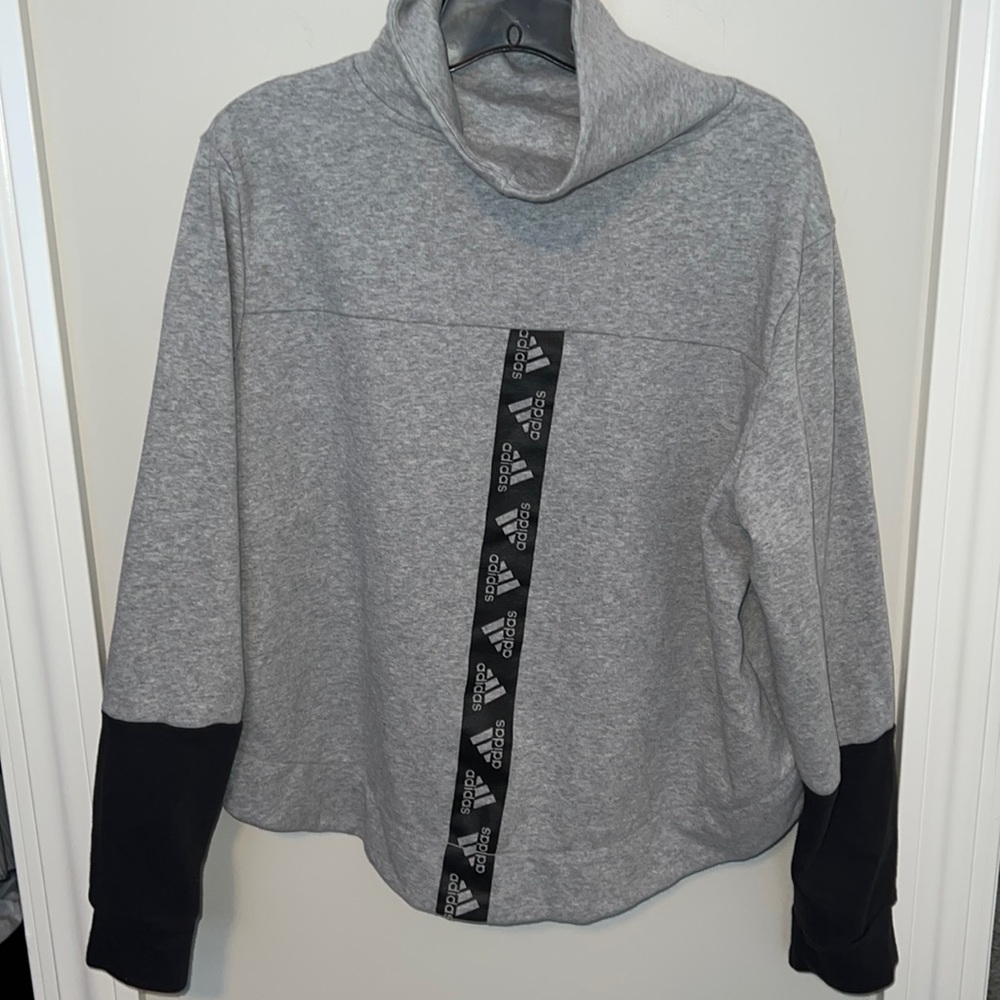 Women’s adidas cropped sweatshirt with back logo strip
